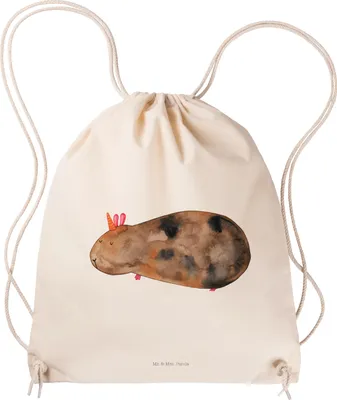 Produktbild von Mr. & Mrs. Panda Turnbeutel Einhorn Meerschweinchen - Transparent - Geschenk, Unicorn, Beutel, wander rucksack, Einhörner, Kleiner, gym tasche, Meerschwein, Sportbeutel