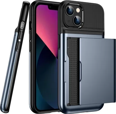 Produktbild von König Design Hülle kompatibel mit Apple iPhone 13 Kunststoff Soft Handyhülle - Handy Case Blau