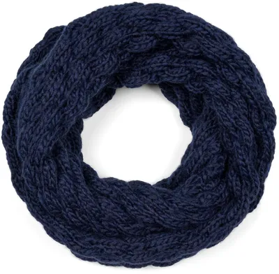 Produktbild von styleBREAKER Damen Strick Loop Schal Einfarbig mit Bubblemuster, warmer Winter Strickschal, Raspberry Pattern Schlauchschal 01018167