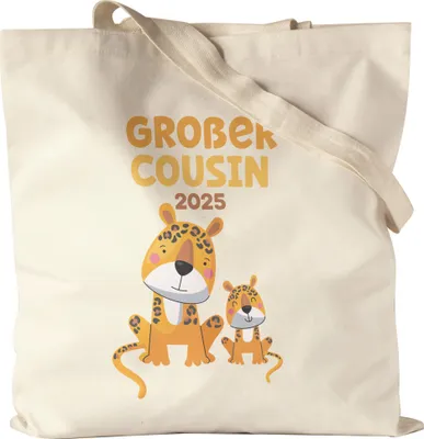 Produktbild von Großer Cousin 2025 Stoffbeutel Jutebeutel Canvas Löwen Cousin Familie Love Liebe Geborgenheit Beschützer Cousins Zusammenhalt