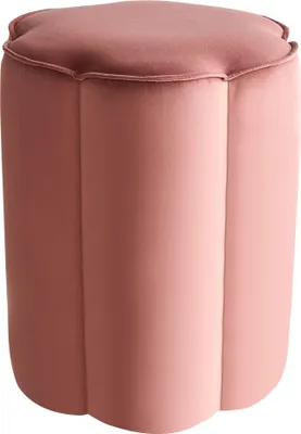 Obrázek produktu pro BELIANI Taburet růžový sametové čalounění 39 x 34 x 45 cm podnožka puf moderní styl obývací pokoj ložnice