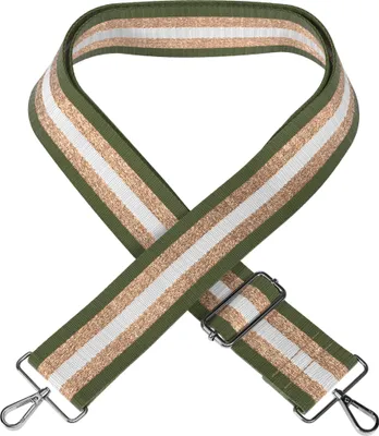Produktbild von EAZY CASE - Verstellbarer Taschengurt, Ersatz Schultergurt für Handtaschen, Umhängeband mit Karabiner in Silber, breiter Taschenriemen für Taschen, DIY Taschenband in Grün