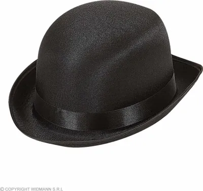 Produktbild von Schwarzer Melonen-Hut aus Satin