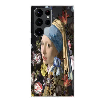 Produktbild von MuchoWow® Handyhülle Schutzhülle Hülle für Samsung Galaxy S22 Ultra Das Mädchen mit dem Perlenohrring - Johannes Vermeer - Blumen Silikon Softcase Handy Hülle - Abbildung