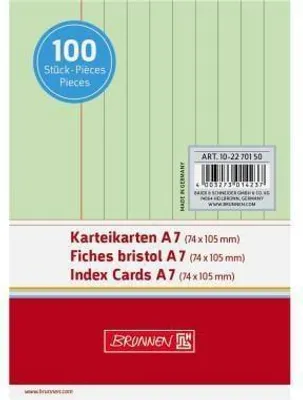 Produktbild von BRUNNEN Karteikarte 102270150 DIN A7 liniert gn 100 St./Pack.