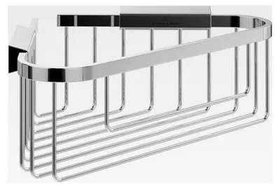 Produktbild von Eck-Duschkorb für Wandmontage, Duschablage aus Zink, 260 x 206 x 82 mm, Chrom