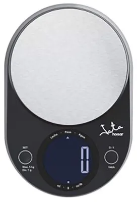 Küchenwaage, digital, 5 kg, Edelstahl-Plattform, schwarz
