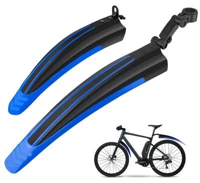 Obrázok produktu pre Sada blatníkov na bicykel, nastaviteľná, univerzálna, vhodná pre horské bicykle a mestské bicykle, veľkosť kolies 20-26 palcov, tmavomodrá farba