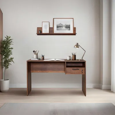 Produktbild von Skye Decor, Cms-510-Oo-1, Schreibtisch, 100 % Melaminbeschichtete Spanplatten, Nussbaum, 120 x 60 x 75 cm
