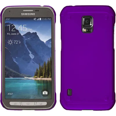 Produktbild von PhoneNatic Case kompatibel mit Samsung Galaxy S5 Active - Hülle lila gummiert Hard-case Cover