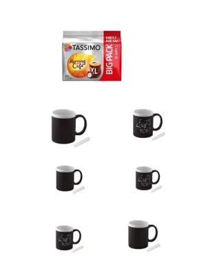 Produktbild von Tassimo Morning Café XL, 21 Kaffee Kapseln im Big Pack, 163.8 g plus 6 Becher beschriftbar 300ml