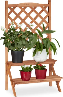 Zdjęcie produktu dla Relaxdays 4052025949785, Stojak na rośliny, Drewno, Drewno, Wewnętrzna, 2 pół., 610 mm