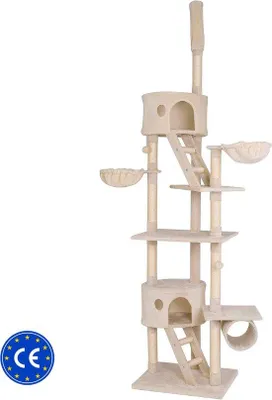 Produktbild von Famanu Kratzbaum mit höhenverstellbaren Kratzsäulen - Beige