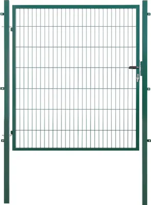 Produktbild von Arvotec Gartentor BxH 150x140 cm mit Schließzylinder und Zaunanschluss Moosgrün Gitterzauntor Stabmattentor Einzeltor Doppelstabmattentor Gartentür