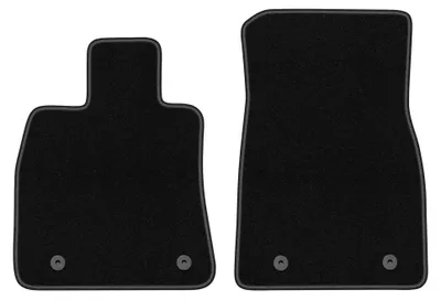 Produktbild von Velours-Fußmatten Vorne für Cadilac CT6 2016- – 2-tlg, Schwarz, passgenau – Wielganizator BASIC
