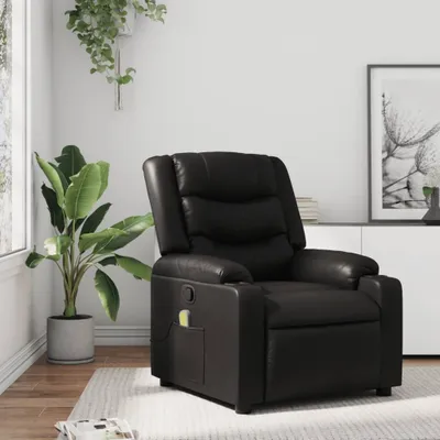 Produktbild von Design Massagesessel Schwarz Kunstleder, Klassische Sessel 2024 Neu