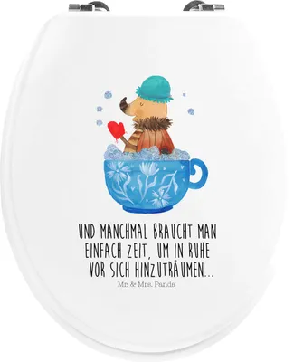 Produktbild von Mr. & Mrs. Panda Klodeckel Nachtfalter Schaumbad - Weiß - Geschenk, WC Brille, Bad, Toilettendeckel, Tasse, Lustige Sprüche, Träumen, Sitz, Klo-Deckel, Badezimmer, Deckel