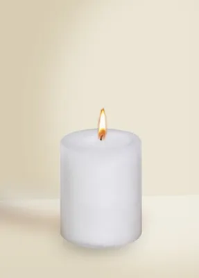 Produktbild von Gegossene Stumpenkerzen Selbstlöschend Weiß 90 x Ø 70 mm, 1 Stück, durchgefärbte Kerze für den Adventskranz