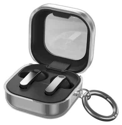 Produktbild von Elastische Hülle mit Karabiner für Galaxy Buds 4 / 4 Pro, Bizon Case Headphone Clear, Transparent