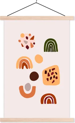 Produktbild von MuchoWow® Textilposter Winter - Abstrakt - Design 60x90 cm mit holzfarbenen Rahmen - Textil