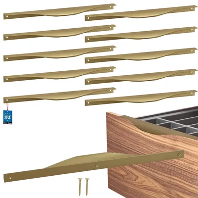 Image de KOTARBAU® Lot de 10 poignées d'armoire - Poignées de meubles - 320 / 340 mm - Or mat - ZnAl - Poignées pour armoires de cuisine - Poignées - Poignée de tiroir - Poignée de porte d'armoire - Poignée de chant