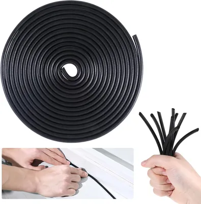 Productafbeelding van EPDM-dichtingsband, rond, 15 meter x 3 mm, zwart, voor deuren en ramen