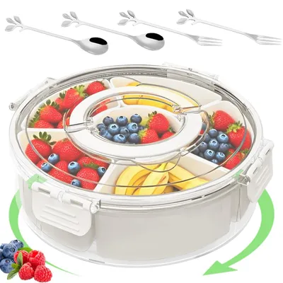 Productafbeelding van Draaiende Snackbox met 6 Vakken en Deksel