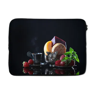 Produktbild von MuchoWow® Laptop Hülle 13 Zoll Rustikal - Obst - Käse - Tisch - Stilleben Laptoptasche - Laptophülle - Sleeve - Rundumschutz