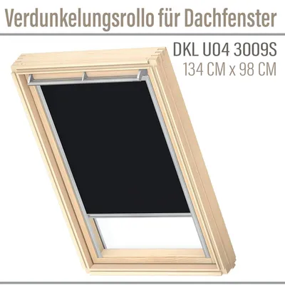 Produktbild von VELUX DKL U04 3009S Schwarz Verdunkelungsrollo für Dachfenster 134x98cm