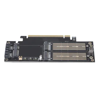 Image de Carte adaptatrice JEYI M.2 NVMe vers PCIe x4/x8/x16 NGFF MSATA avec dissipateur thermique