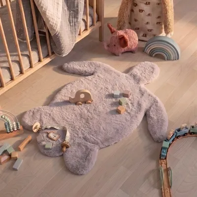 Produktbild von Volero - Kinderteppich - Huggy Schildkröte Grau - 80x90 cm - Kinderzimmer, Babyzimmer - Modern
