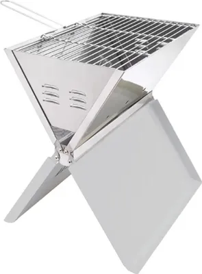 Immagine prodotto di BBQ Grill - Griglia a carbonella - Acciaio inox - Pieghevole e portatile - Outdoor - Per 3-5 persone - Dimensioni pieghevoli 36,5×25,5×4,5 cm