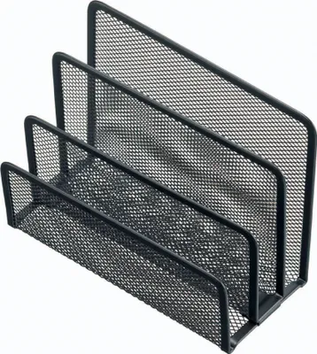 Produktbild von helit Briefständer Mesh aus Drahtmetall schwarz 3 Brieffächer