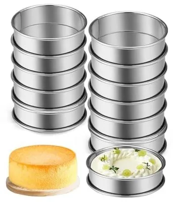Image de 12 moules à pâtisserie en acier inoxydable pour la cuisson et la cuisine