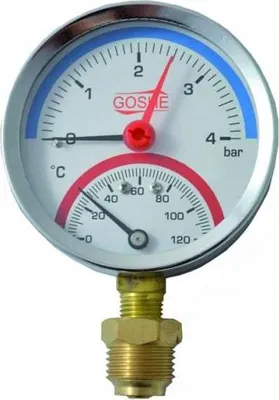 Produktbild von Radialthermometer 80Mm 0-4 Bar 0-120°C 1/2""