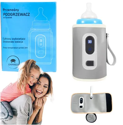 Emprez tragbarer Flaschenwärmer, USB, 10 W, mit LCD, für unterwegs