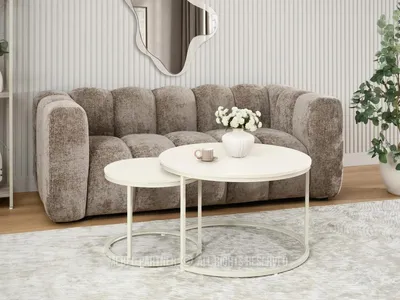 Produktbild von Couchtisch-Set JACEK, Creme, 2-teilig, großer Tisch 80x48,5x80 cm, kleiner Tisch 51x43x51 cm
