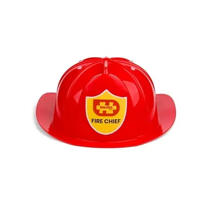 Produktbild von Bigjigs Feuerwehrhelm Rot, 49-55cm, robuster Kinderhelm für Faschingskostüm