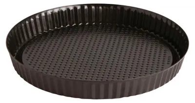 Backform 28 x 3 cm, flach, schwarz, antihaftbeschichtet