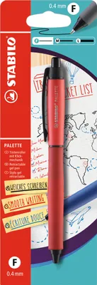 Produktbild von Tintenroller mit Druckmechanik - STABILO PALETTE in rot - Strichbreite F (0,4 mm) - Einzelstift - Schreibfarbe rot