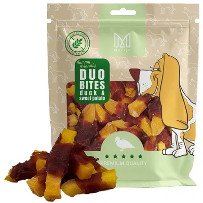 Produktbild von Hundesnack Duo Flavors – Ente mit Süßkartoffel Mersjo 200g