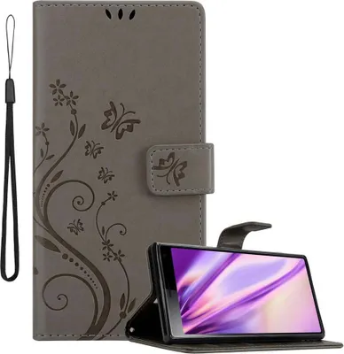 Obrázek produktu pro Cadorabo Pouzdro pro Sony Xperia 10 / Xperia XA3 Ochranný kryt v šedé barvě Kryt na mobilní telefon Pouzdro Flowers Flower