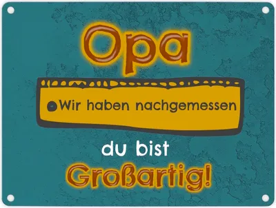 Produktbild von Metallschild Opa du bist großartig - Meterstab Großelterntag Geschenk Schild