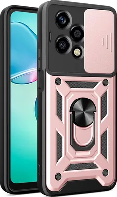 Produktbild von Hülle für Honor 200 Lite Magnetische Ring Ständer Halter Dia Kameraschutz TPU Bumper Silikon Schutzhülle Rosa