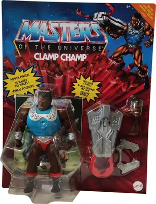 Zdjęcie produktu dla Mattel GVL79 Masters of the Universe Origins Deluxe Clamp Champ z bronią nożycową i akcesoriami + komiks