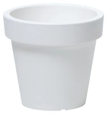 Produktbild von Blumentopf Übertopf Blumenkübel 20 cm x 18,1 cm weiß Pflanzkübel Pflanztopf Kunststoff