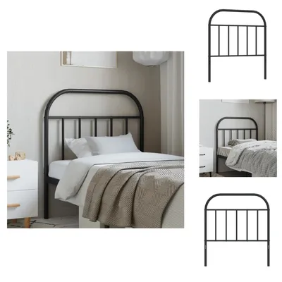Image de vidaXL Tête de lit en métal noir 80 cm - Tête & Pieds de lit