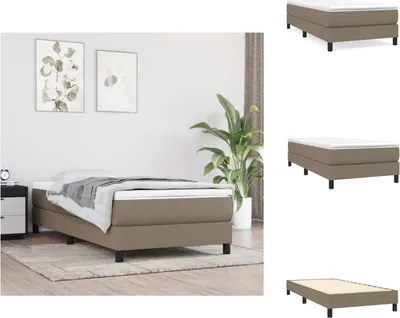 Produktbild von vidaXL Boxspringbett mit Matratze Taupe 100x200 cm Stoff -  Betten & Bettgestelle