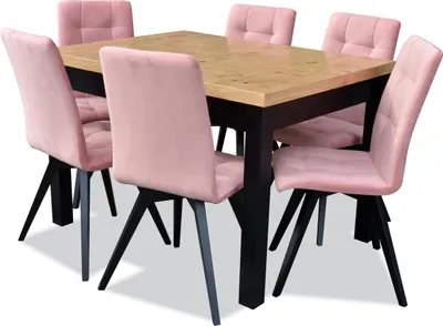 Immagine prodotto di Gruppo sala da pranzo design 7 pezzi tavolo + 6 sedie poltrone mobili