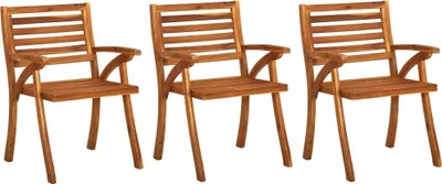 Produktbild von The Living Store Gartenstühle 3 Stk. Massivholz Akazie